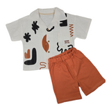 Boys Abstract Print Shirt & Shorts Set – Summer Outfit - Ages 2–6 Years